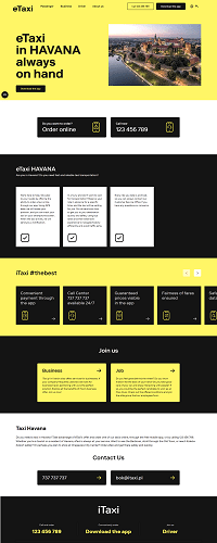 Príklad webstránky taxislužby